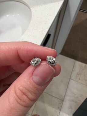 Dana Rebecca Designs Solid 14k White Gold Marquise Diamond Studs